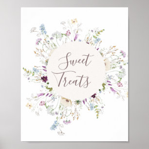 Wildflowers watercolor Sweet Treats Poster