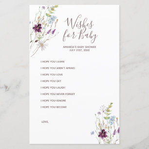 Wildflowers Watercolor Wishes for Baby