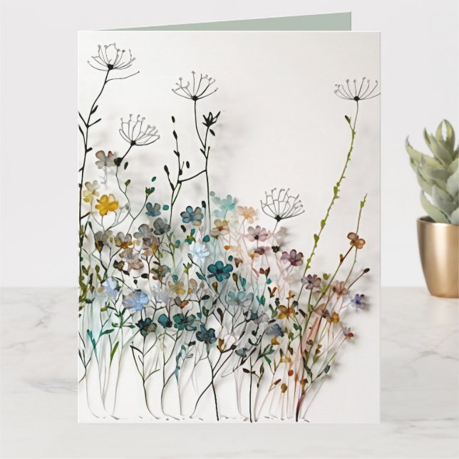 Wildflowers - Watercolour Card (Small Plant)