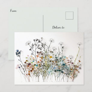 Wildflowers - Watercolour Postcard