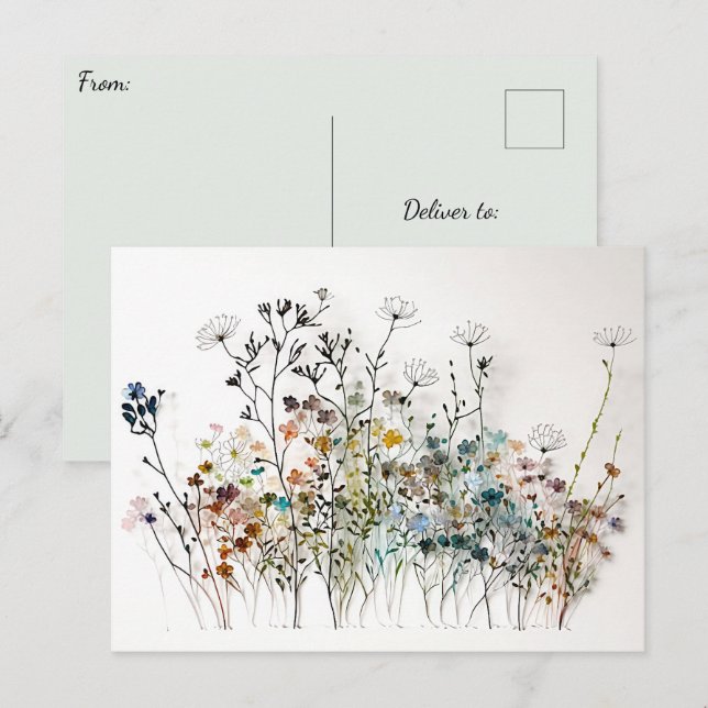 Wildflowers - Watercolour Postcard (Front/Back)