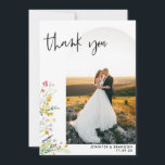 Wildflowers Wedding Arch Photo Thank you<br><div class="desc">Elegant Photo Card for Wedding Thank You Card. Personalised with your photo,  names and date.

Photo by freepick</div>