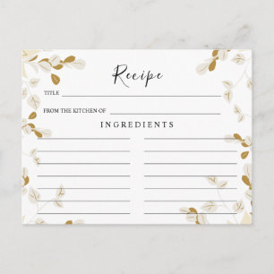 Wildflowers Wedding ,Boho Floral Recipe Card