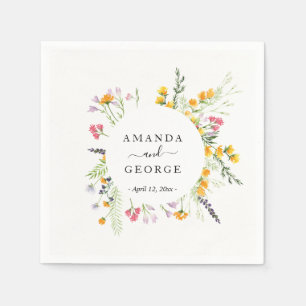 Wildflowers Wedding cocktails Napkin