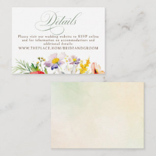 Wildflowers Wedding Details Small  Enclosure Card