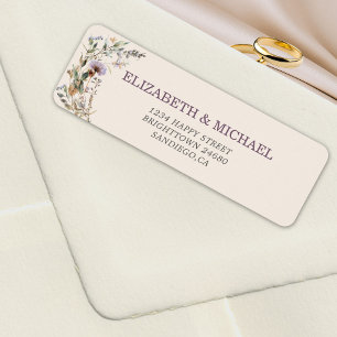 Wildflowers Wedding Elegant Modern Address