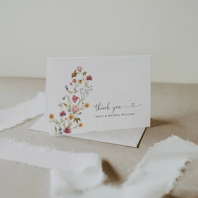 Wildflowers Wedding Flat Thank You Card (Creator Uploaded)