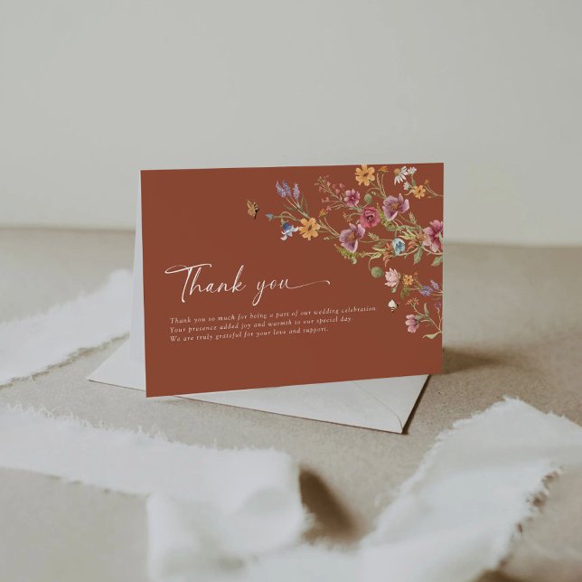 Wildflowers Wedding Flat Thank You Cards (Creator Uploaded)