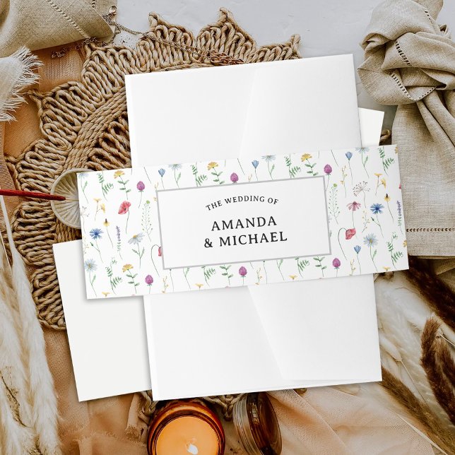 Wildflowers Wedding Invitation Belly Band (Creator Uploaded)