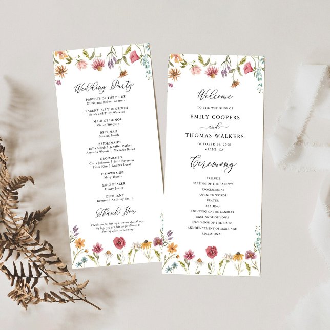 Wildflowers Wedding Program Programme (Creator Uploaded)