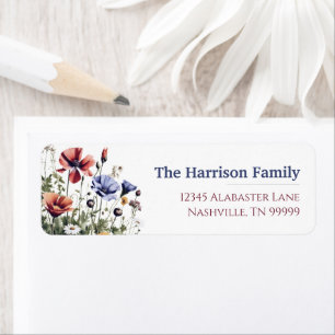 Wildflowers Wedding Return Address