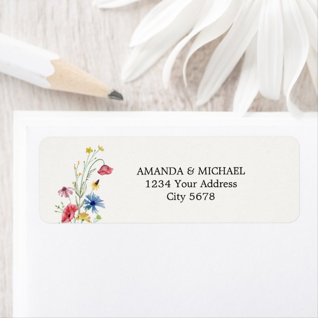 Wildflowers Wedding Return Address Label (Insitu)