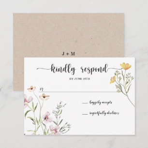 Wildflowers Wedding RSVP Card