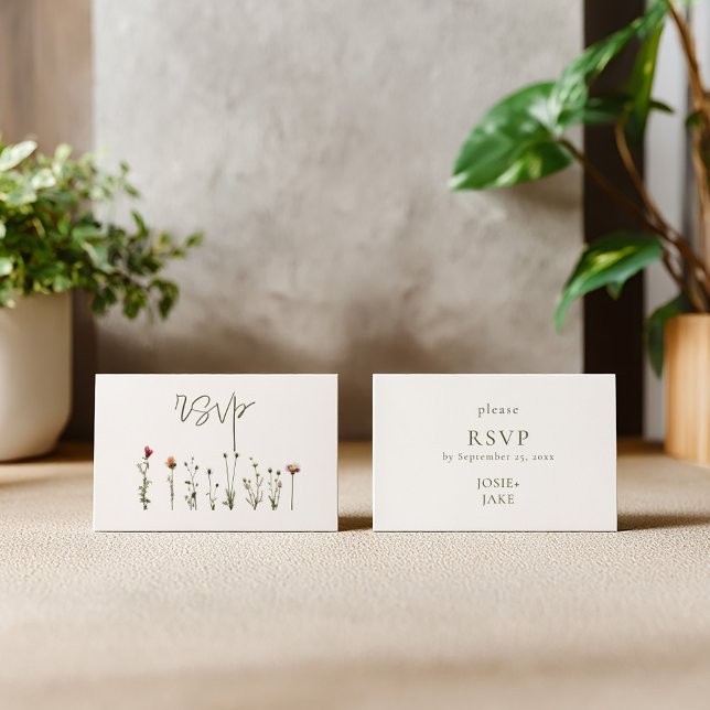 Wildflowers wedding rsvp enclosure card (Wildflowers wedding rsvp enclosure card)