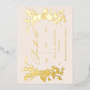 Wildflowers Wedding Save The Date Blush & Gold