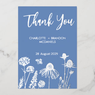 Wildflowers Wedding Thank You Gold