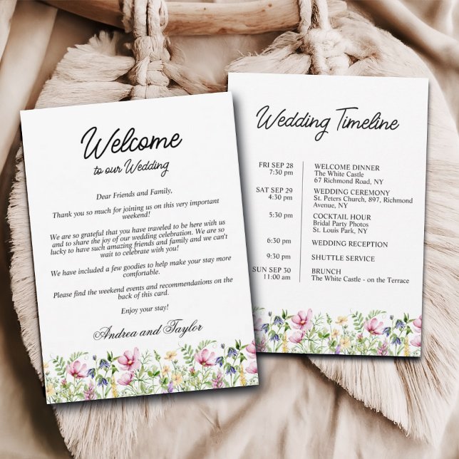 Wildflowers Wedding Welcome Bag Letter Card (Creator Uploaded)