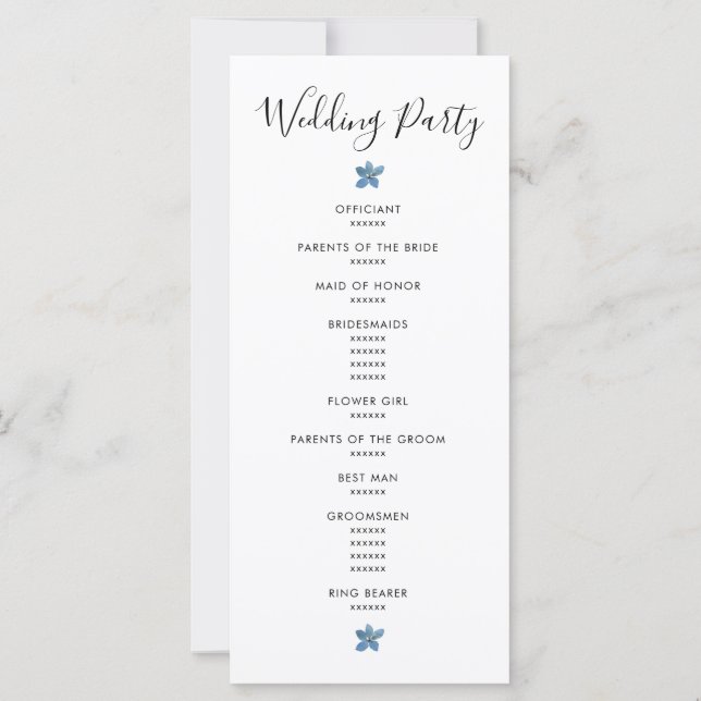 🌸 💍 Wildflowers Wedding Welcome Program (Back)