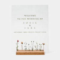 Wildflowers wedding welcome sign