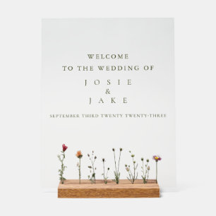 Wildflowers wedding welcome sign