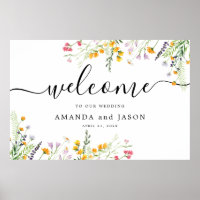 Wildflowers Wedding  Welcome Sign