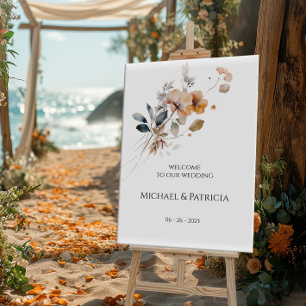 Wildflowers wedding welcome sign elegant