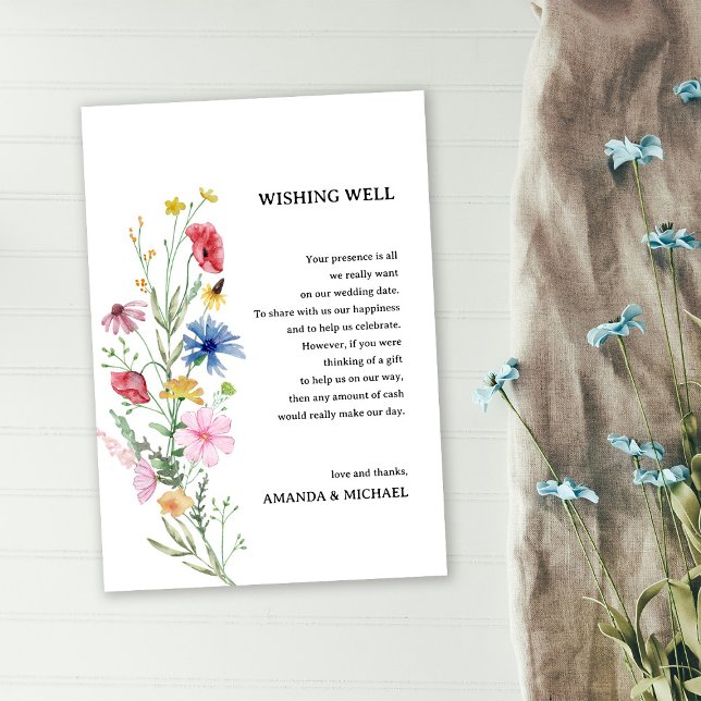 Wildflowers Wedding Wishing Well Enclosure Card (Creator Uploaded)