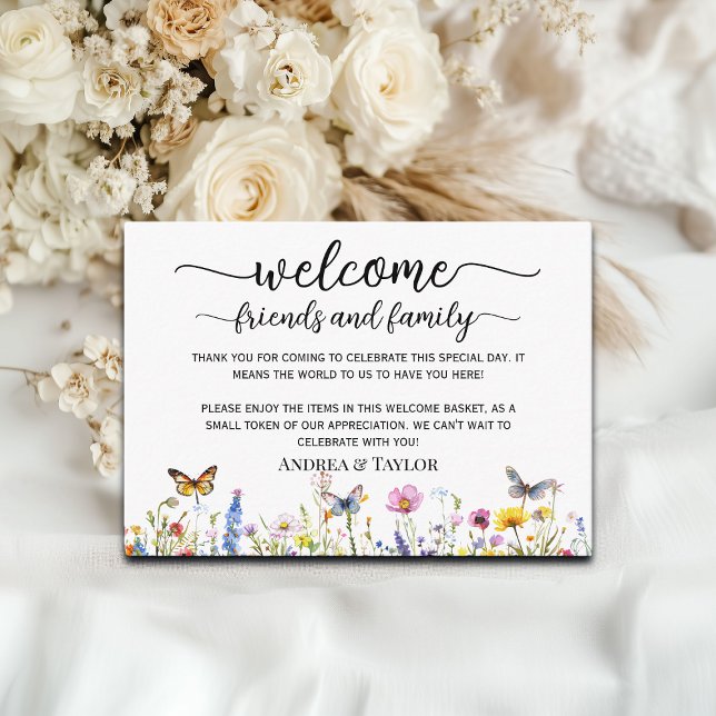 Wildflowers Welcome Gift Bag Basket Place Card (Creator Uploaded)