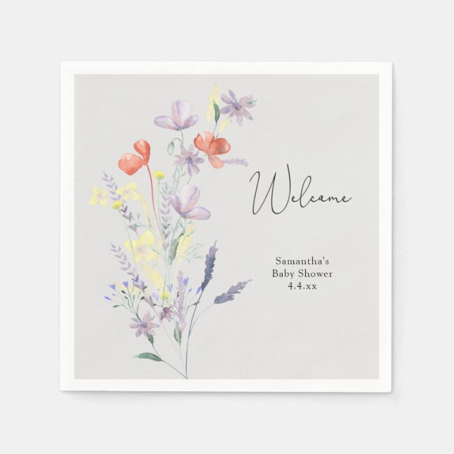 Wildflowers Welcome Napkin (Front)