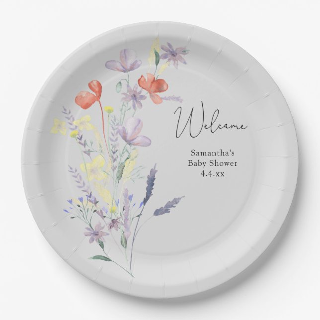 Wildflowers Welcome  Paper Plate (Front)
