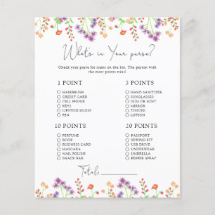 Wildflowers Whats in your purse game