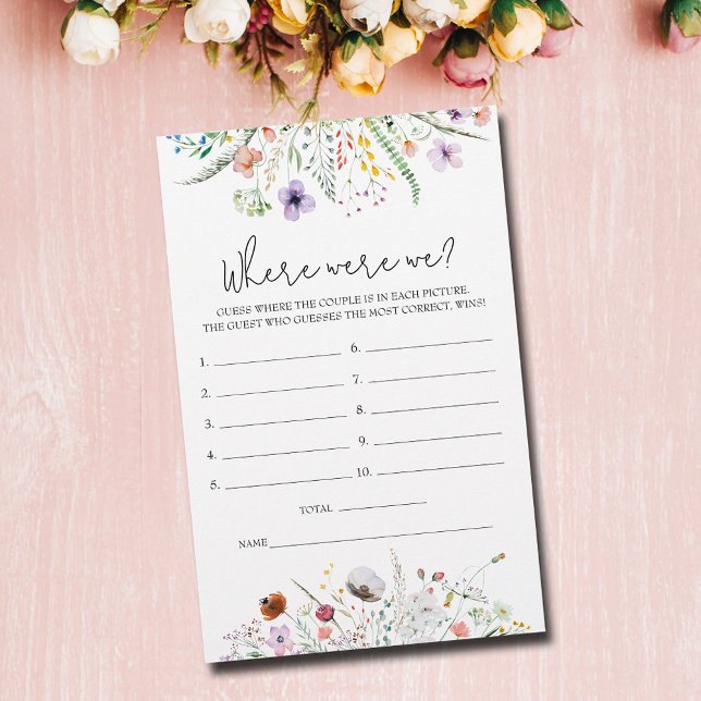 Wildflowers Where Were We Bridal Shower Game (Wildflowers "Where Were We" Bridal Shower Game)