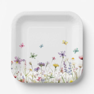 Wildflowers whimsical Party Paper Plate