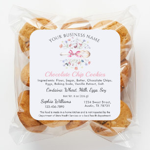 Wildflowers Whisk Cottage Law Food Bakery Label