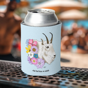 Wildflowers White Mountain Goat Nature Wildlife Can Cooler