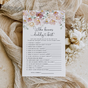 Wildflowers Who knows daddy best baby shower game