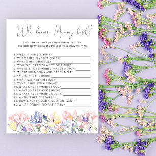 Wildflowers Who knows mummy best game baby shower