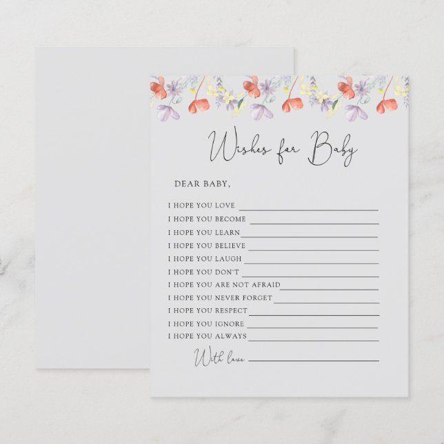 Wildflowers Wishes for baby (Front/Back)