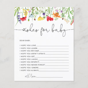 Wildflowers Wishes for the Baby Baby Shower Game