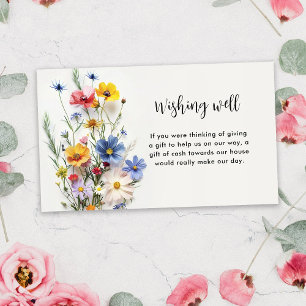 Wildflowers Wishing Well Bridal Shower Enclosure Card