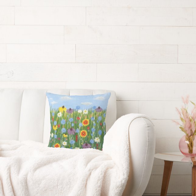 Wildflowers with Blue Skies Cushion (Couch)