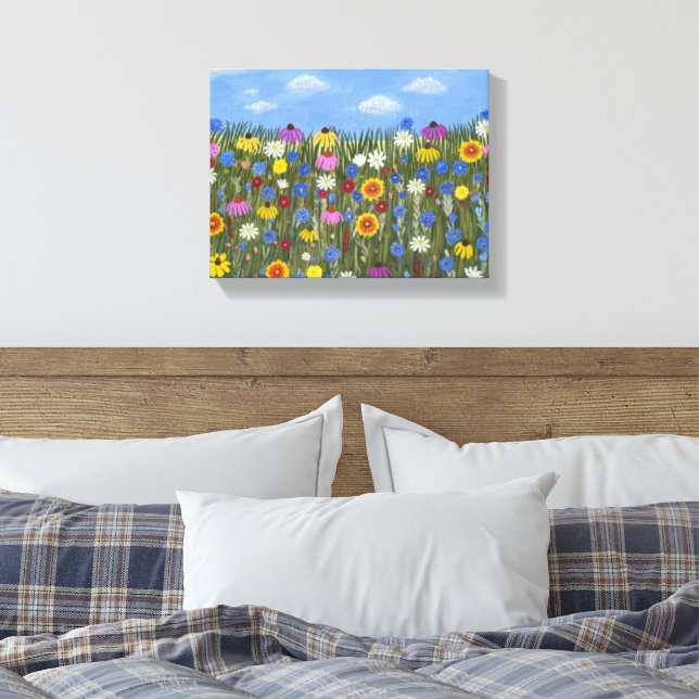 Wildflowers with Daisies Canvas Print (Insitu(Bedroom))