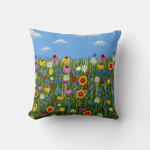 Wildflowers with Daisies Cushion