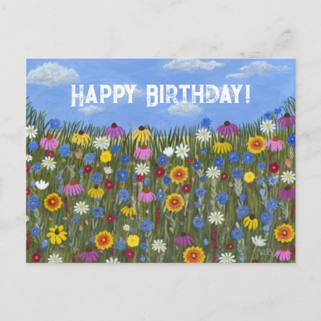 Wildflowers with Daisies Postcard (Front)
