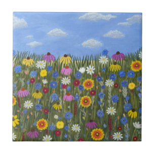 Wildflowers with Daisies Tile