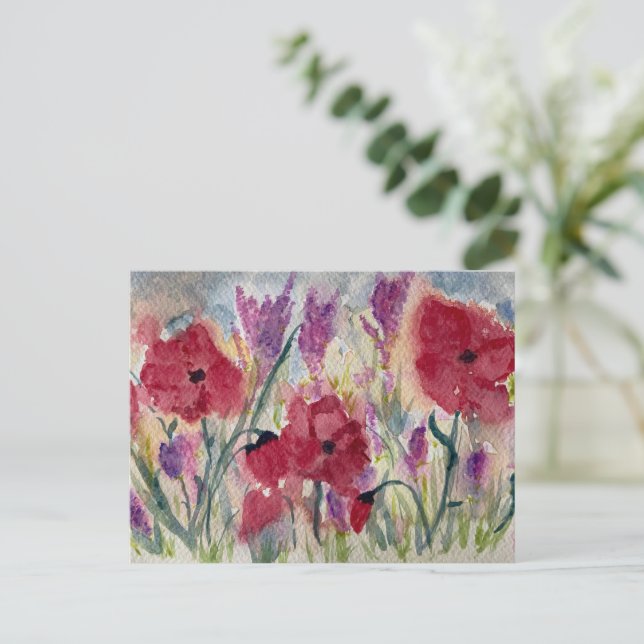 Wildflowers with poppies   card (Standing Front)