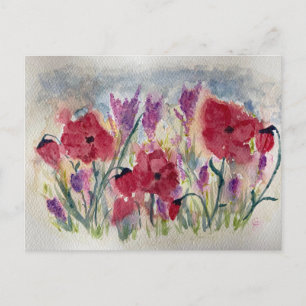 Wildflowers with poppies  postcard