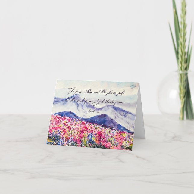 Wildflowers, Word of God stands Note Card (Front)