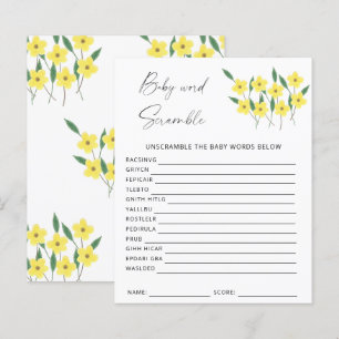 Wildflowers Word scramble baby shower game