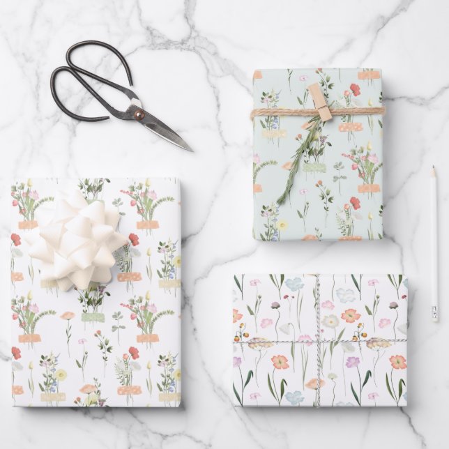 Wildflowers Wrapping Paper Sheet (Front)